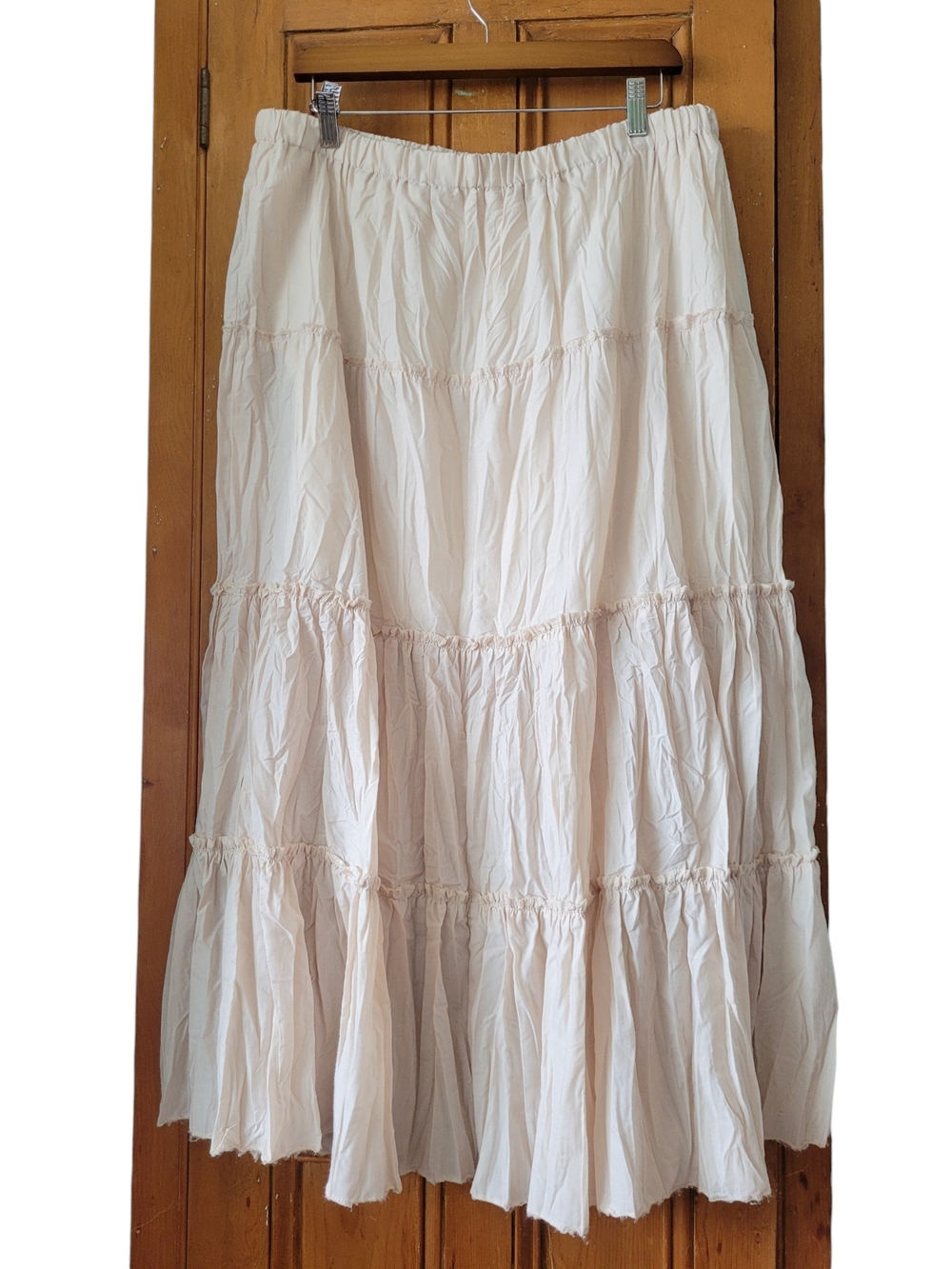 Tiered Maxi Skirt Cream XXL
